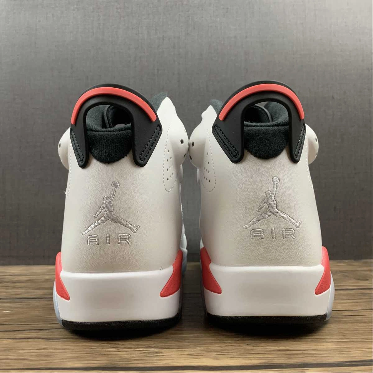 Air Jordan 6 Retro White Sharp Red 384664-123 Ventilated Design