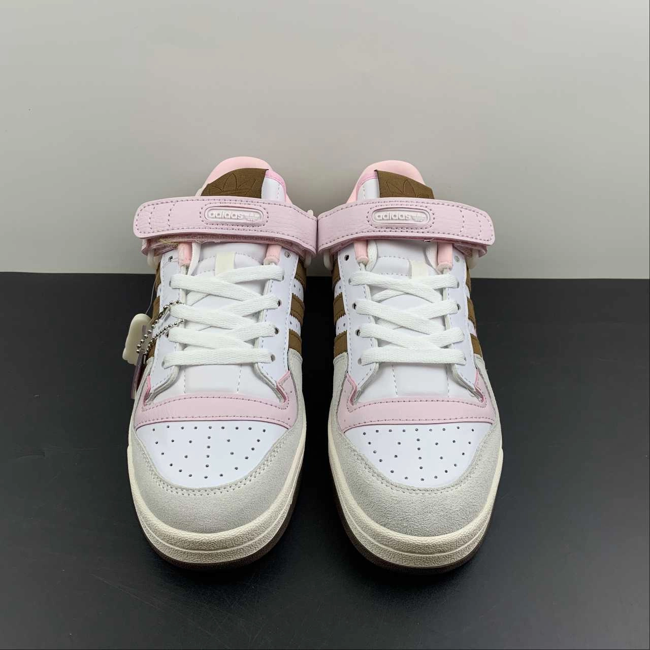 Reinforced Eyelet Durability Adidas Forum Low White Brown Pink