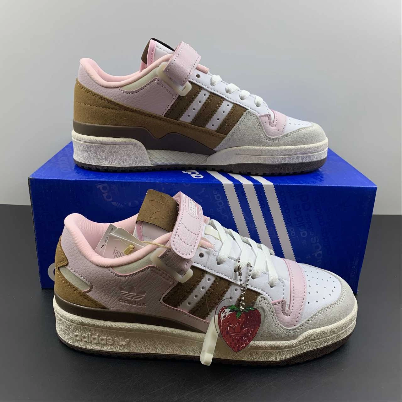 Lean Fit Adidas Forum Low White Brown Pink