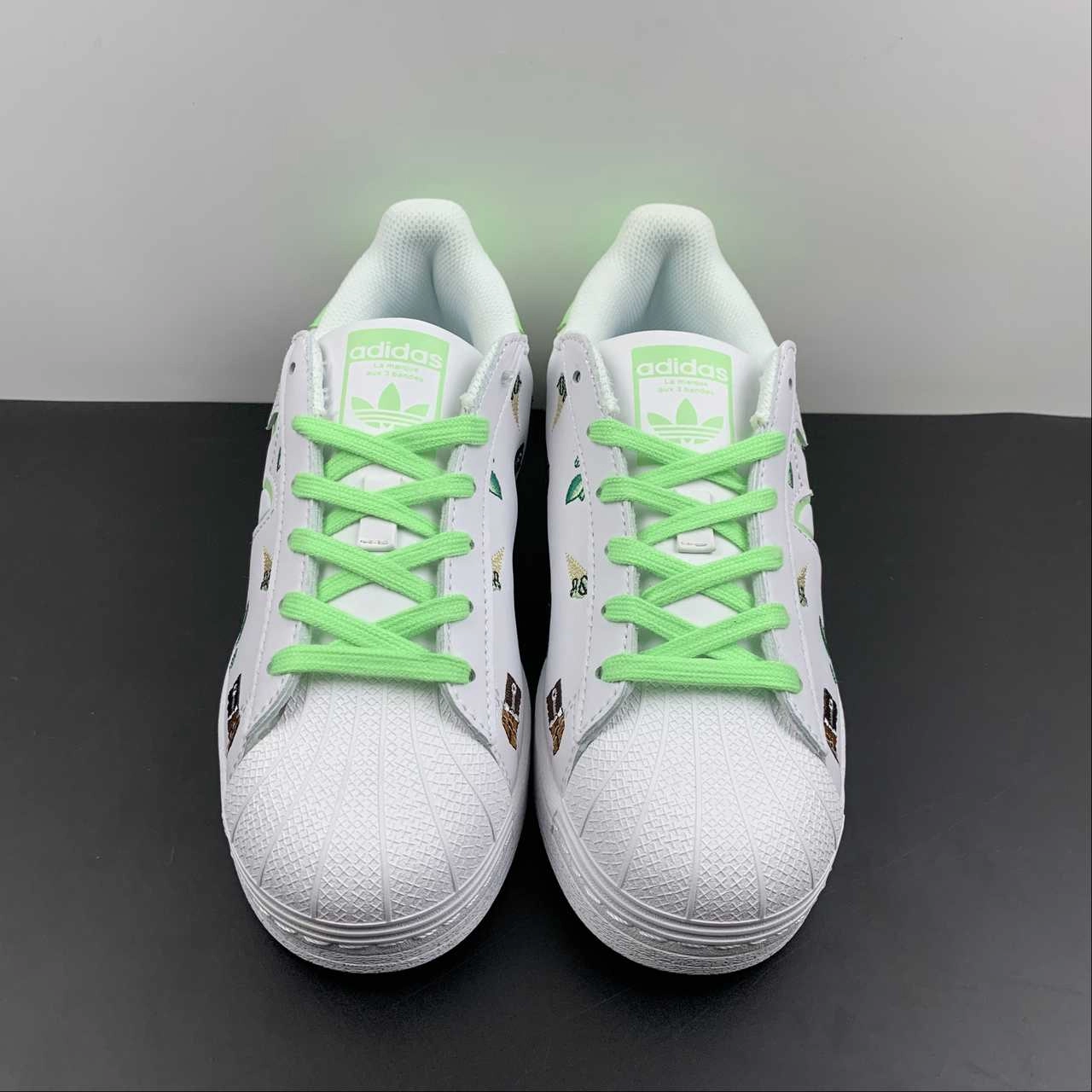 Neutral running Adidas Superstar Cloud White Green HO5668