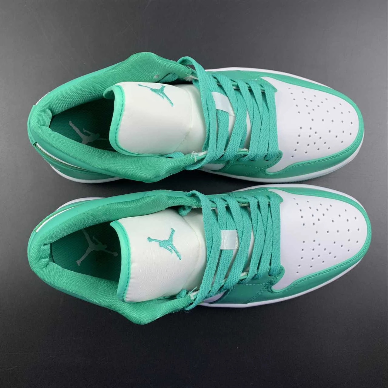 Air Jordan 1 Low White Turquoise-White DC0774-132 Lightweight Canvas