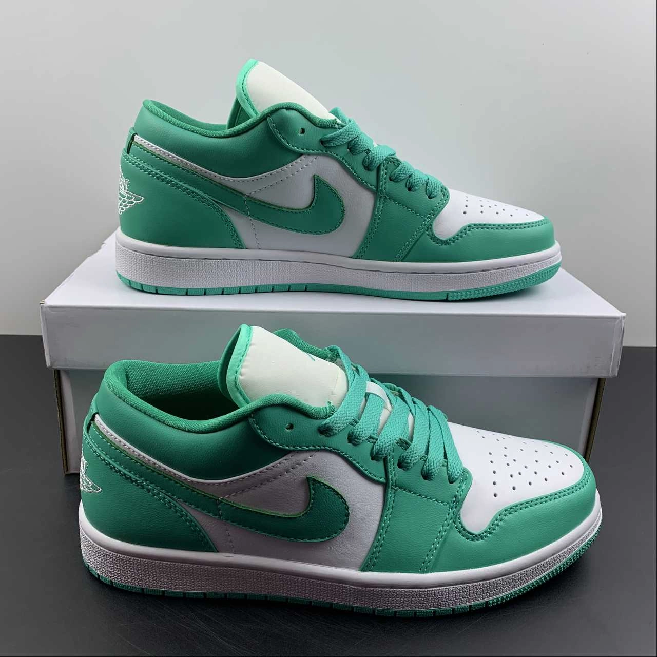 Air Jordan 1 Low White Turquoise-White DC0774-132 Comfort Outsole