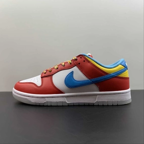 Elevated Design Breathable Vamp LeBron James x SB Dunk Low Fruity Pebbles White Red Blue DH8009-600