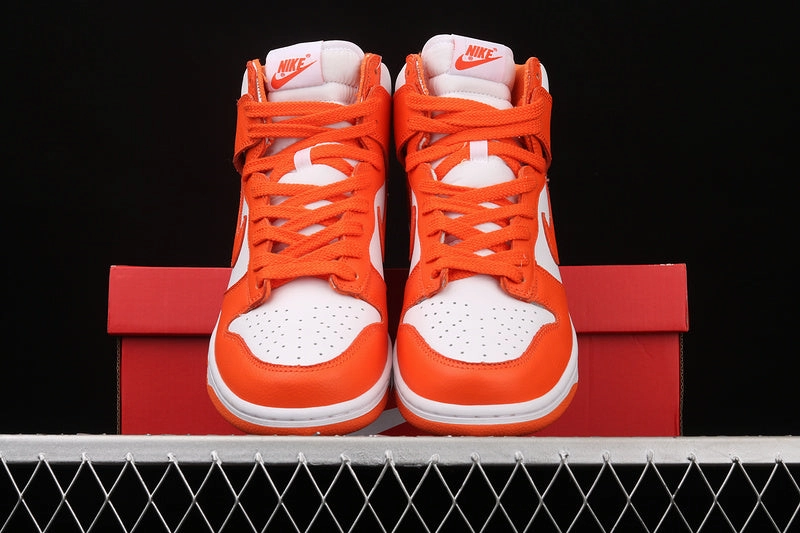 Dunk High Retro QS Syracuse White Orange Blaze Urban Luxury Heat Sealed Reinforcements