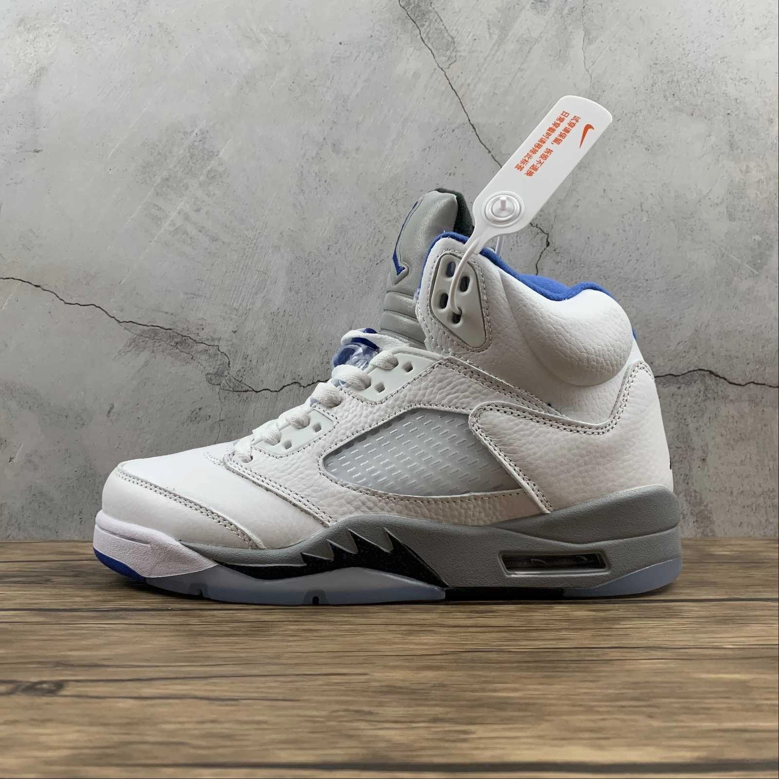 Neutral Stability Platform Air Jordan 5 Retro White Hyper Royal Stealth DD0587-140