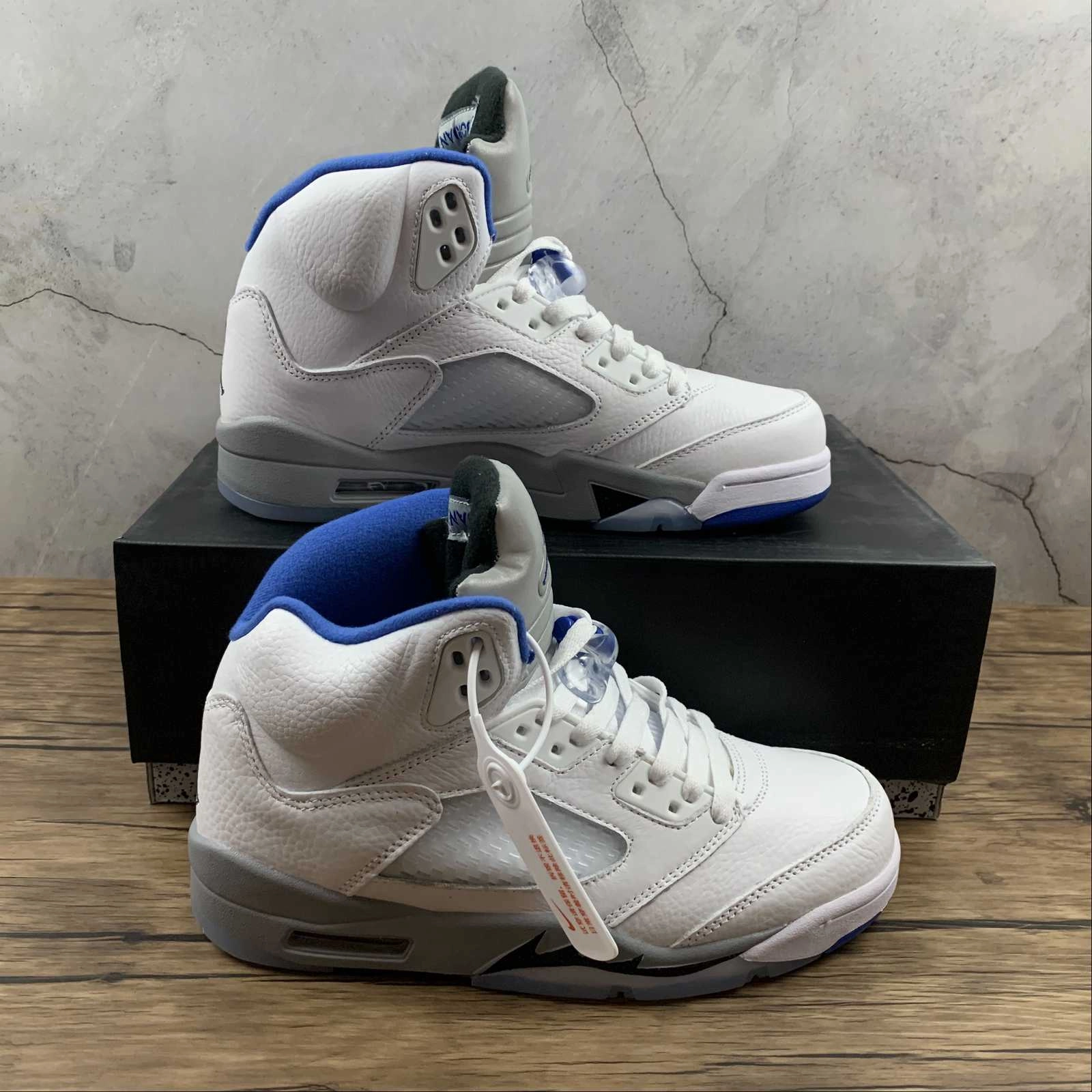 Reactive Transition Pad Impulse Response Nodes Air Jordan 5 Retro White Hyper Royal Stealth DD0587-140