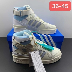 Adidas Forum 84 High Leather Off-White Light Blue Reinforced Eyelets SculptedDesign