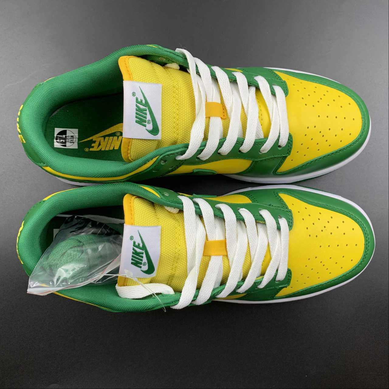 SB Dunk Low SP Brazil Varsity Maize Pine-Green CU1727-700 Easy Grip Breathable TPU