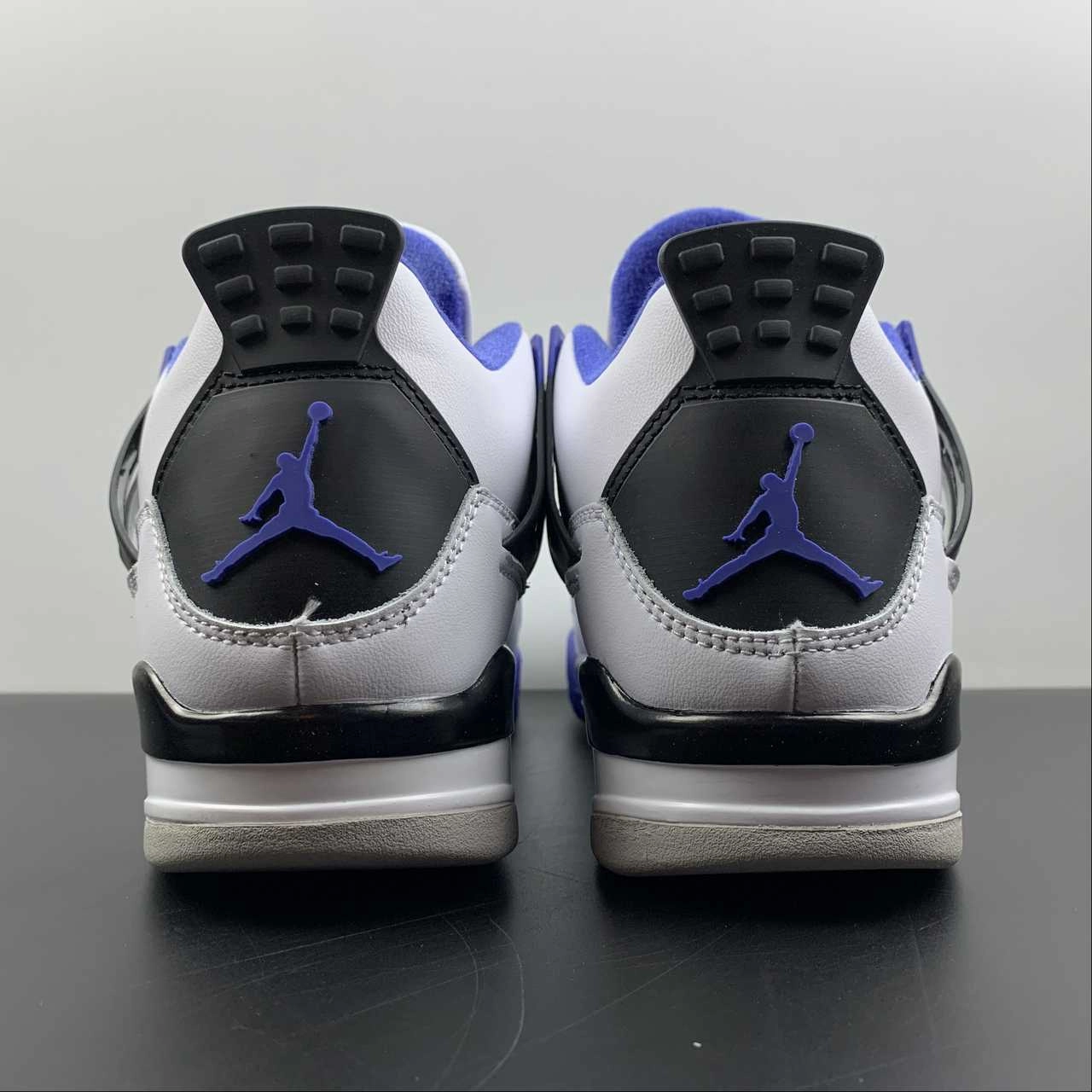Street Style Air Jordan 4 Retro Motorsports White Game Royal Blue 308497-117