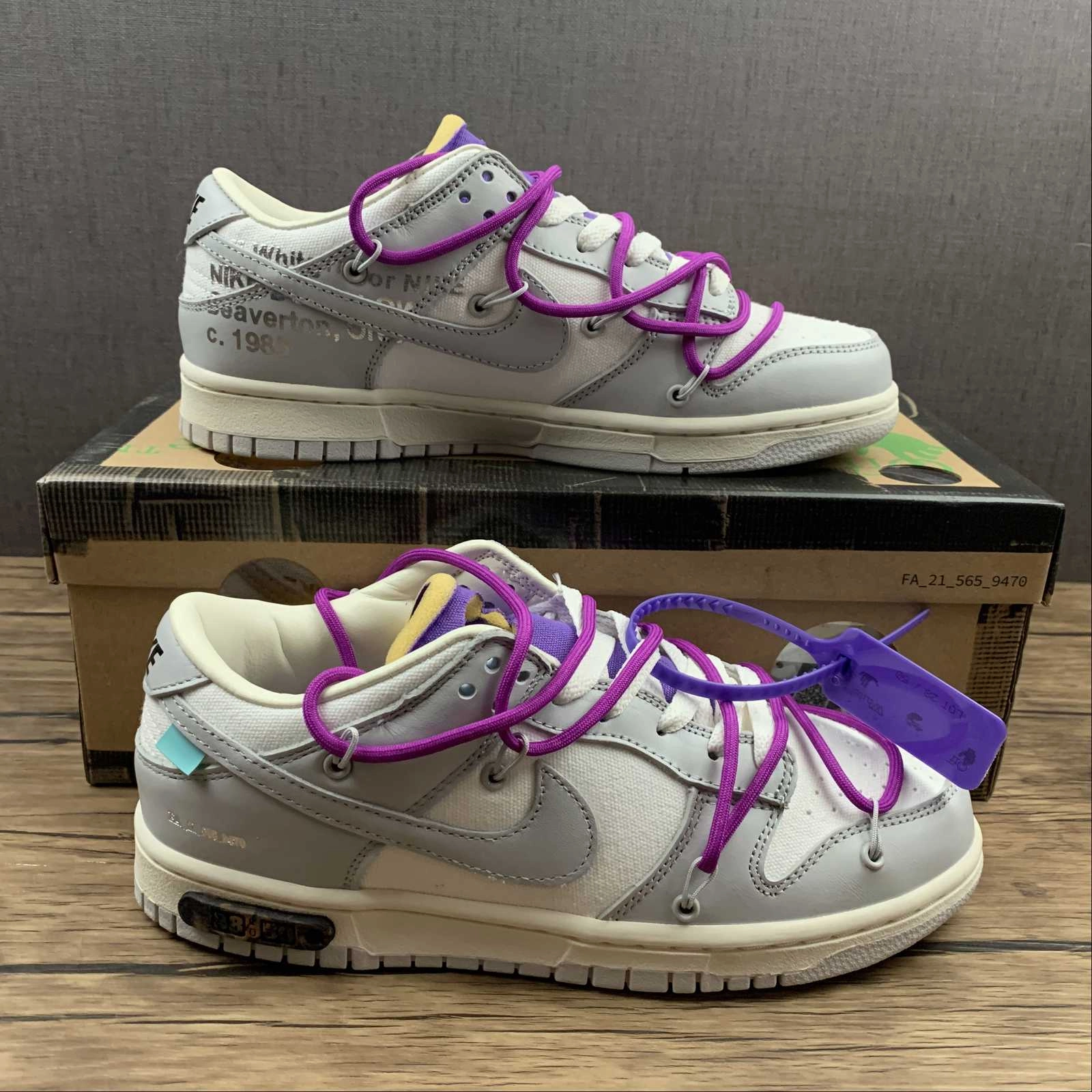 Upgraded wear Low Profile Collar Padding Dunk Low X Off-White 'Lote 28 de 50' DM1602-111