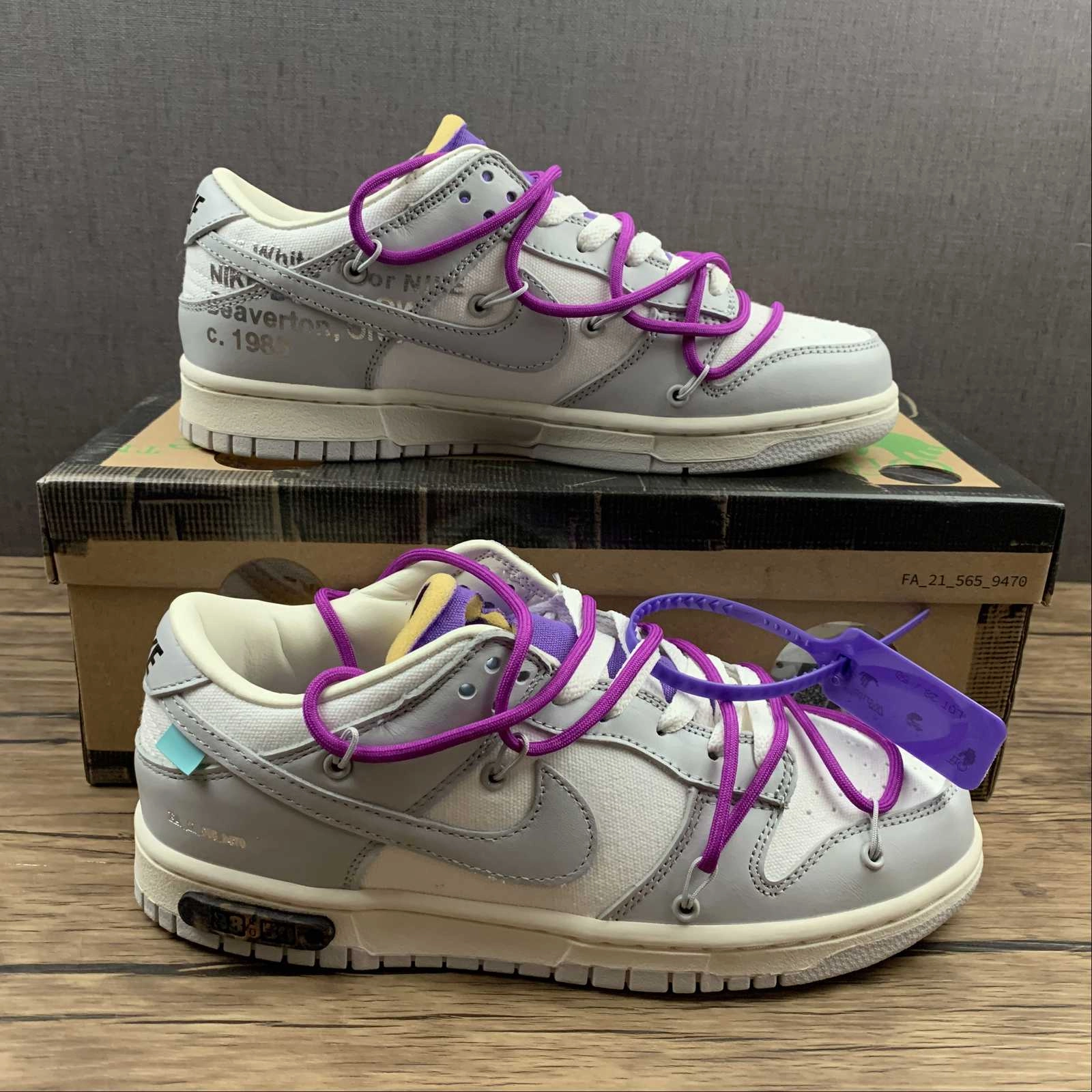 Light   Reflective Dunk Low X Off-White 'Lote 28 de 50' DM1602-111
