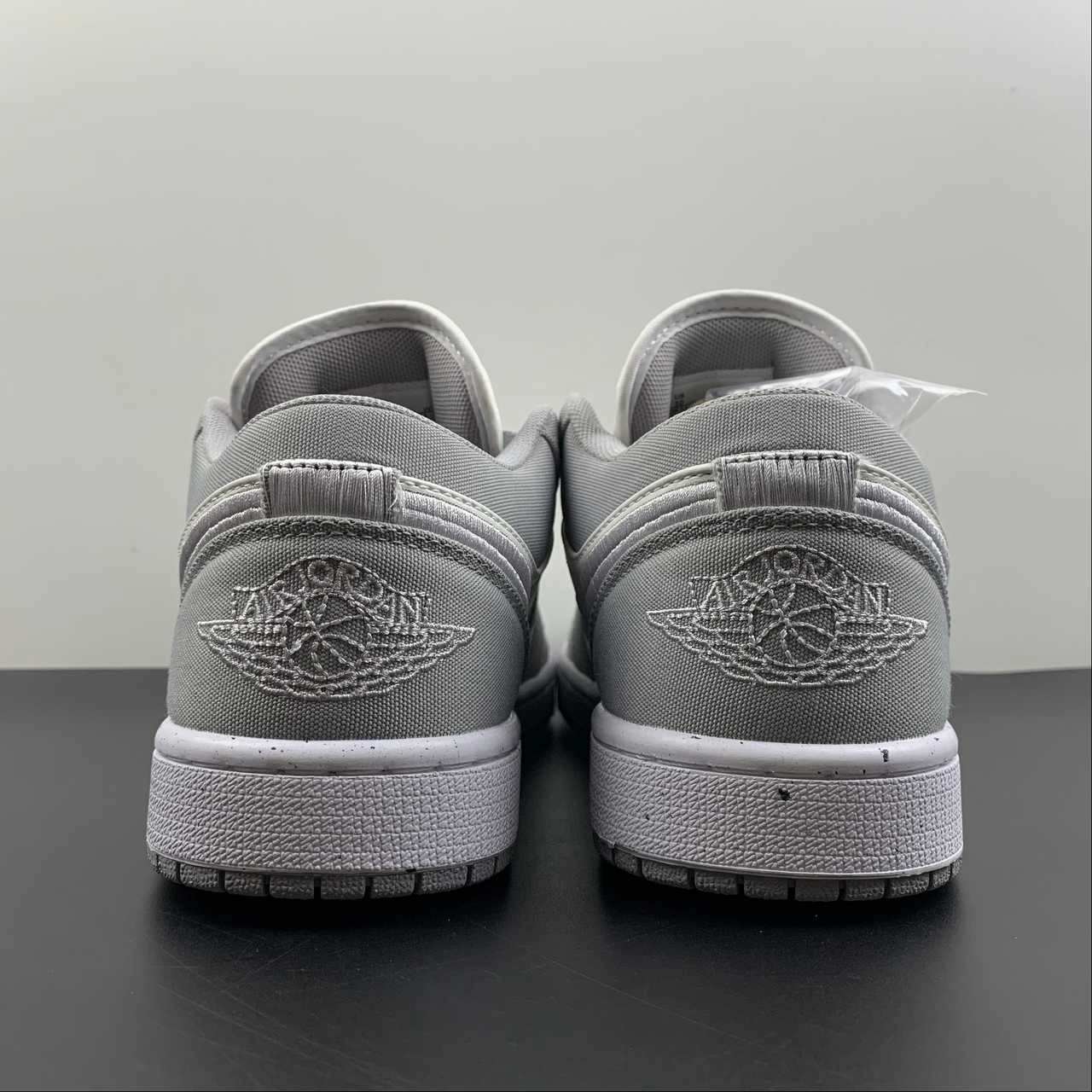 Air Jordan 1 Low Light Steel Grey Sail White DV0426-012 Padded Tongue Construction Ventilation Ports