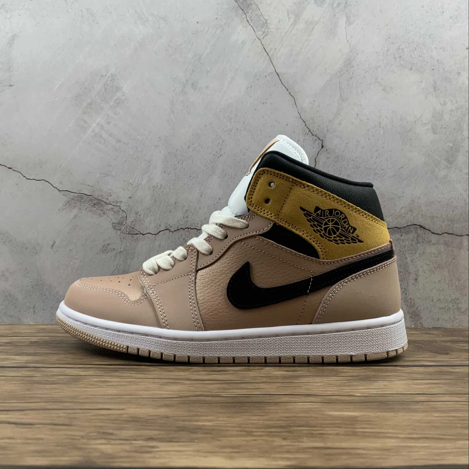 Air Jordan 1 Mid SE Particle Beige Black (2021) DD2224-200 Anti Friction Lining