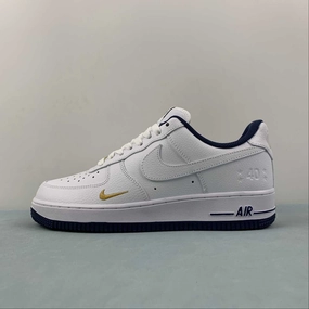 Air Force 1 07 Low Navy Blue White Gold DD1225-006 Cushion Points