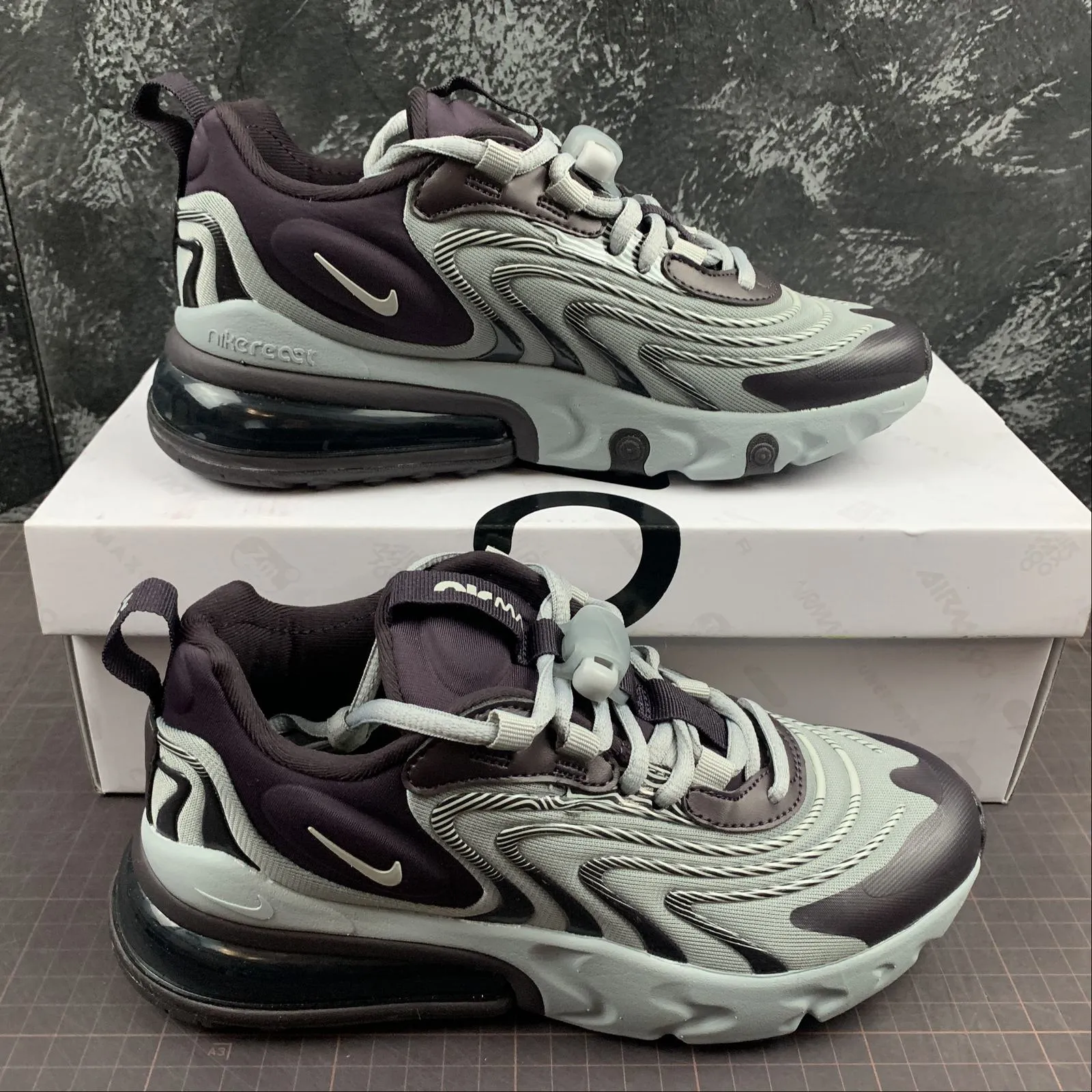 running in a marsh area shoes Soft Sole Air Max 270 React ENG Burgundy Ash LT Smoke Gray CK2595 600