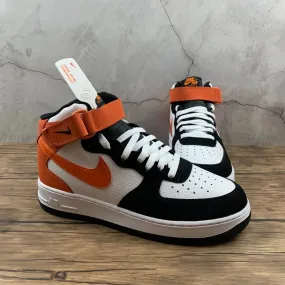 Air Force 1 07 Mid White Black Orange 554724 058 Street Wear
