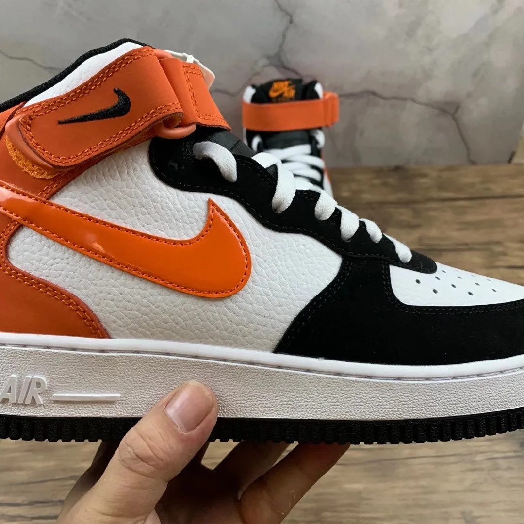 Foot Grace Air Force 1 07 Mid White Black Orange 554724 058