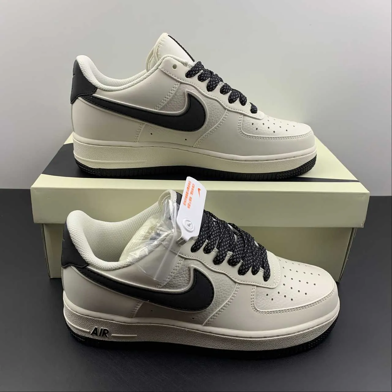 Air Force 1 07 Low Beige Black GL6835-001 Light Fit Slim Silhouette