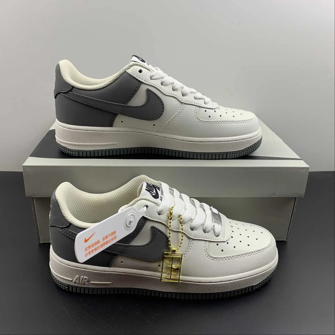 Air Force 1 07 Low Beige Dark Grey Black DB3301 022 Stylish Look