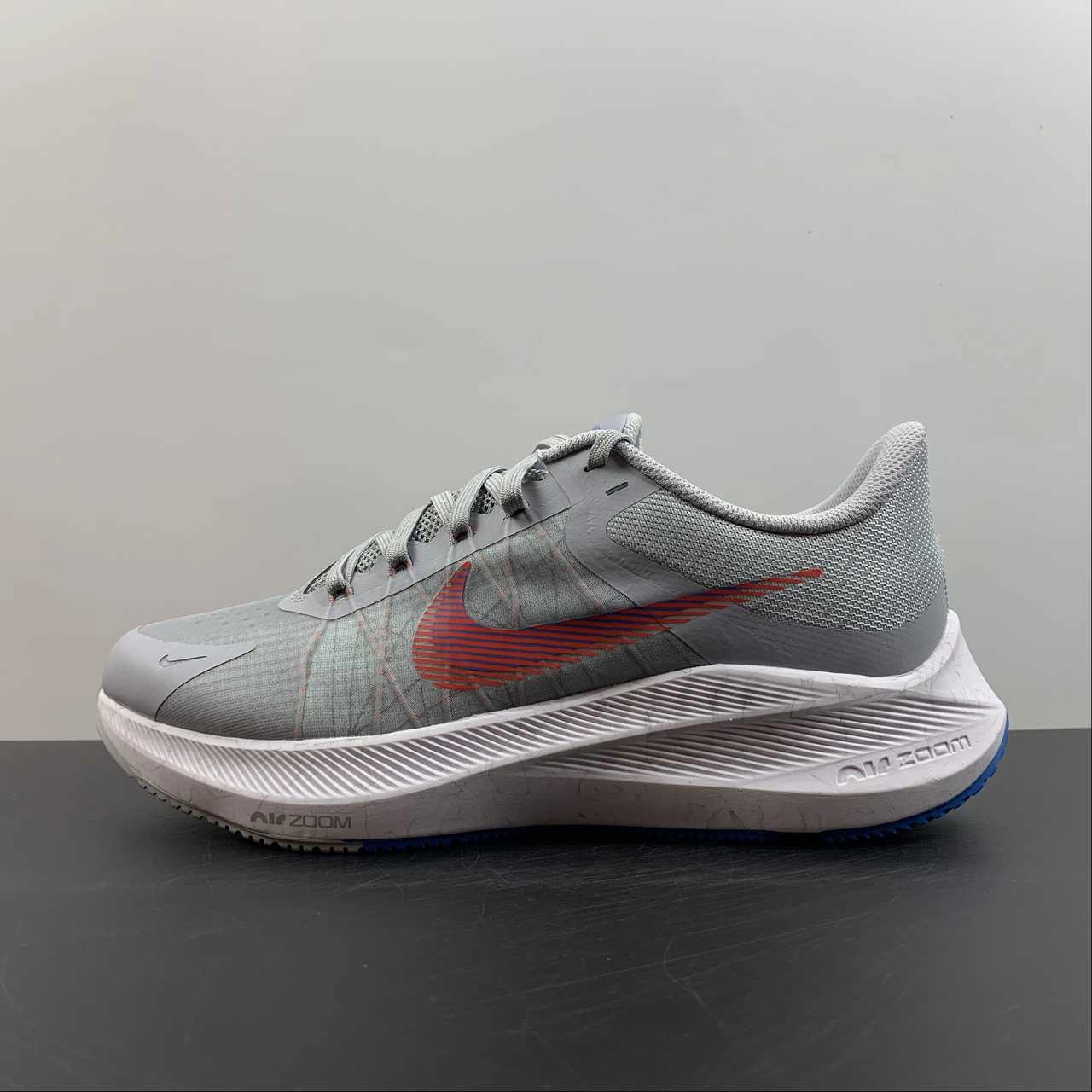 Cushioned Sole Zoom Winflo 8 Wolf Grey Bright Crimson CW3419-004