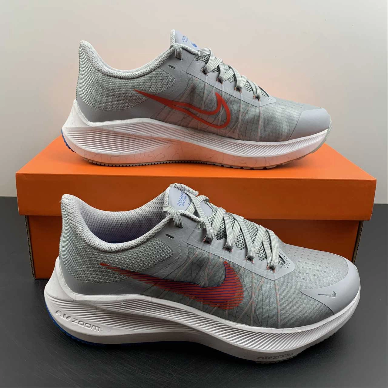 Zoom Winflo 8 Wolf Grey Bright Crimson CW3419-004 Balanced