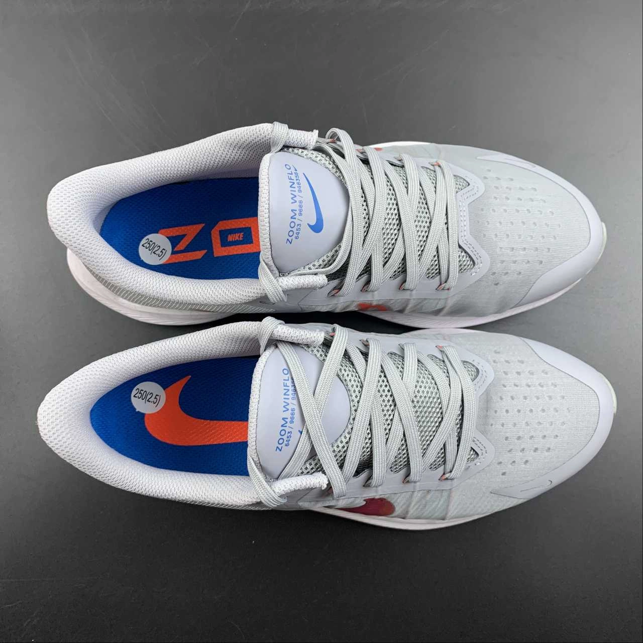 Zoom Winflo 8 Wolf Grey Bright Crimson CW3419-004 Comfort Qualities Low-profile design supports a grounded feel for stability