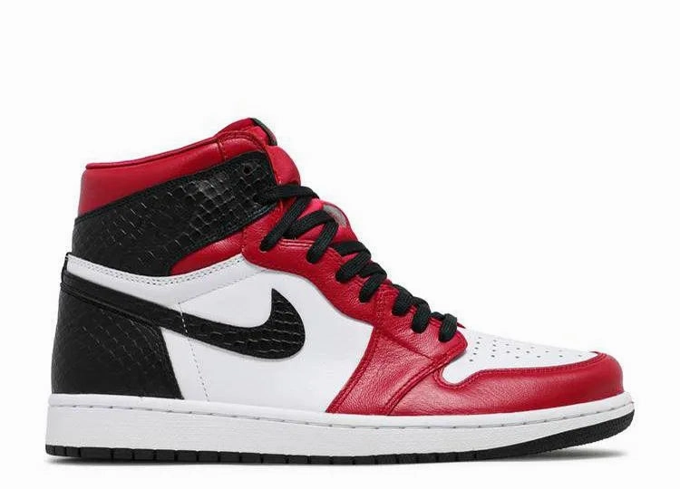 Shock-absorbent Air Jordan 1 High Satin Snake Chicago (W)