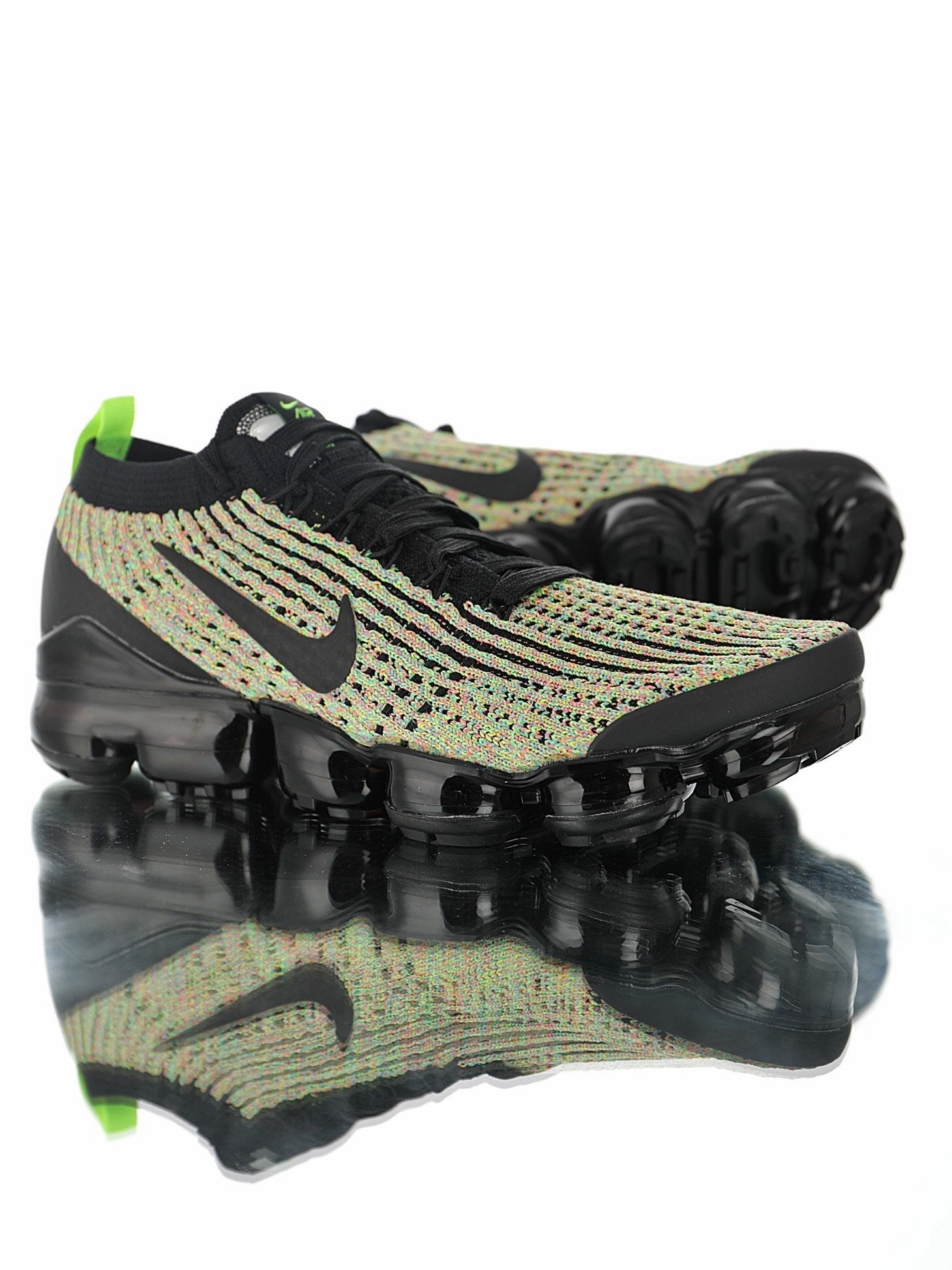Air VaporMax Flyknit 3.0 Rainbow Powder Green Black Quick piece