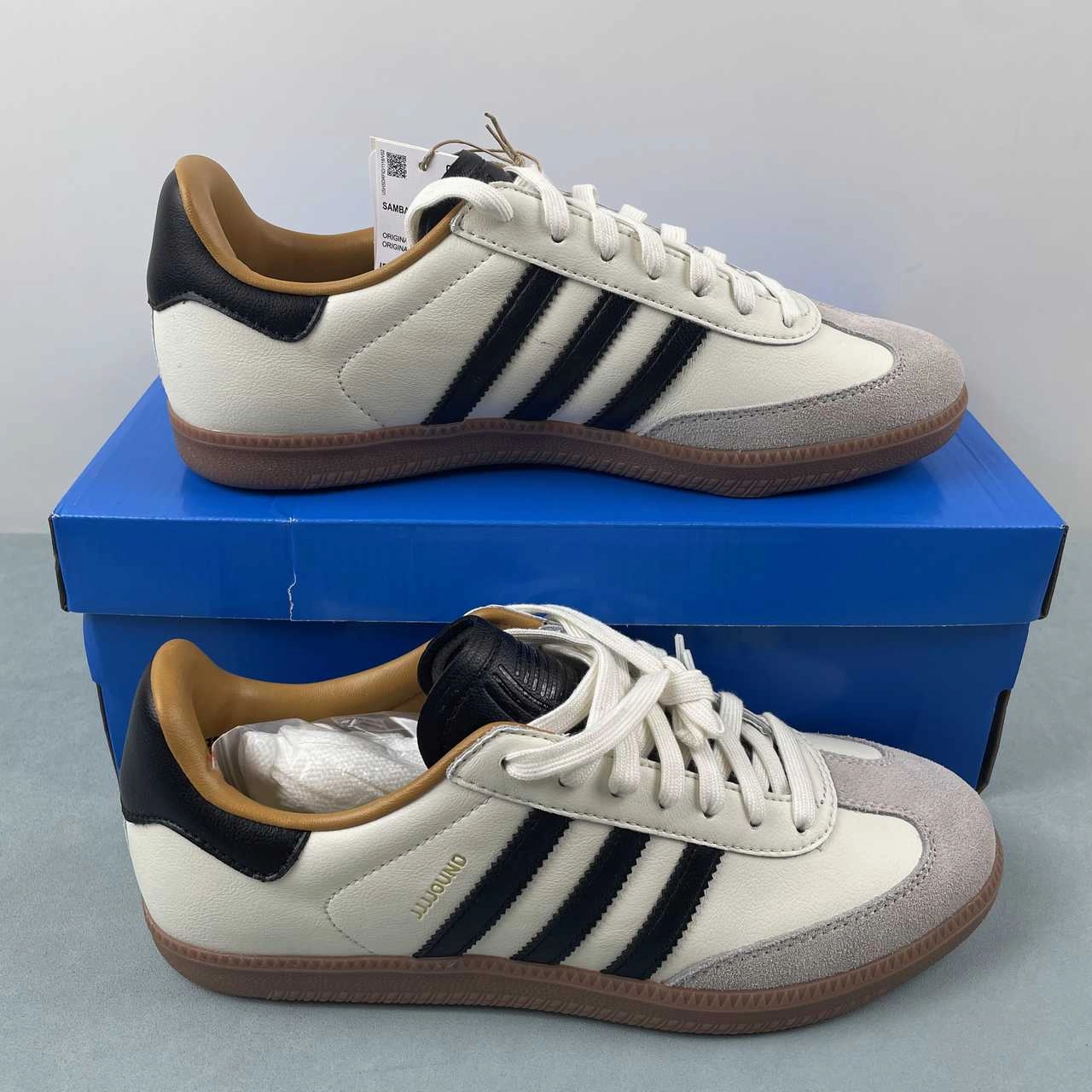 Stylish Edge Suede Finish JJJJound x Adidas Samba OG Off White Core Black Gum ID8708