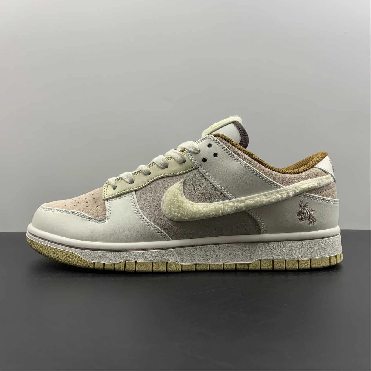 SB Dunk Low Retro PRM Year of the Rabbit Fossil Stone Coconut Milk Sail FD4203-211 Slip Ride Ultra Responsive Cushioning