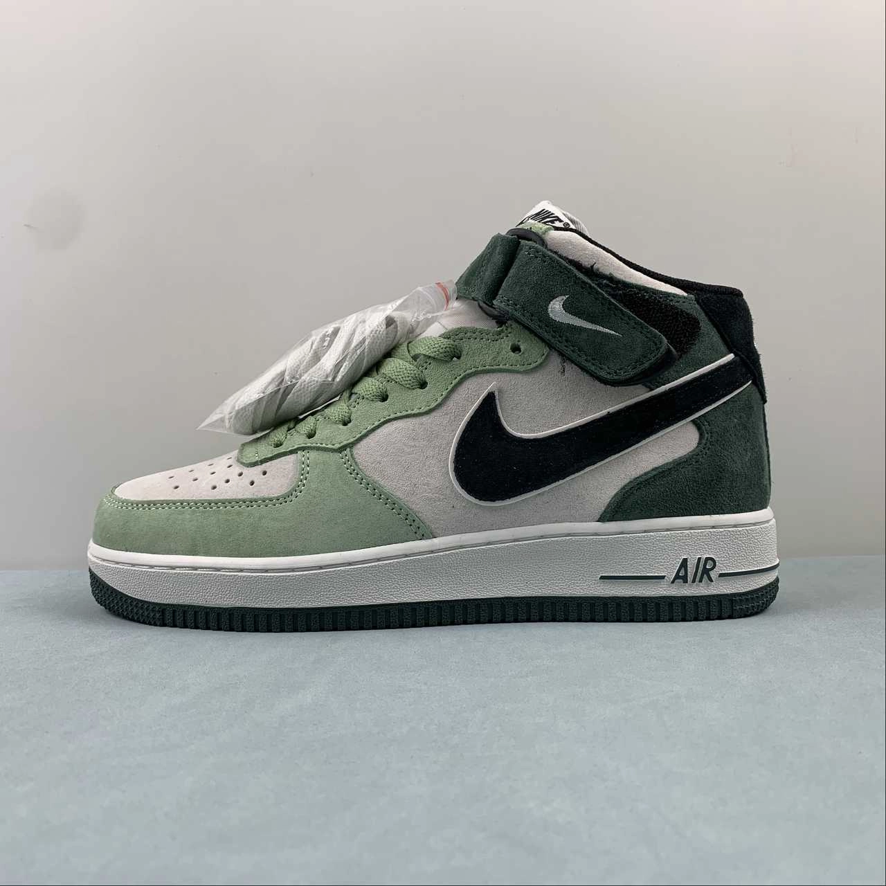 Air Force 1 07 Mid Light Green Black White CG9908-103 High-Quality Shoes