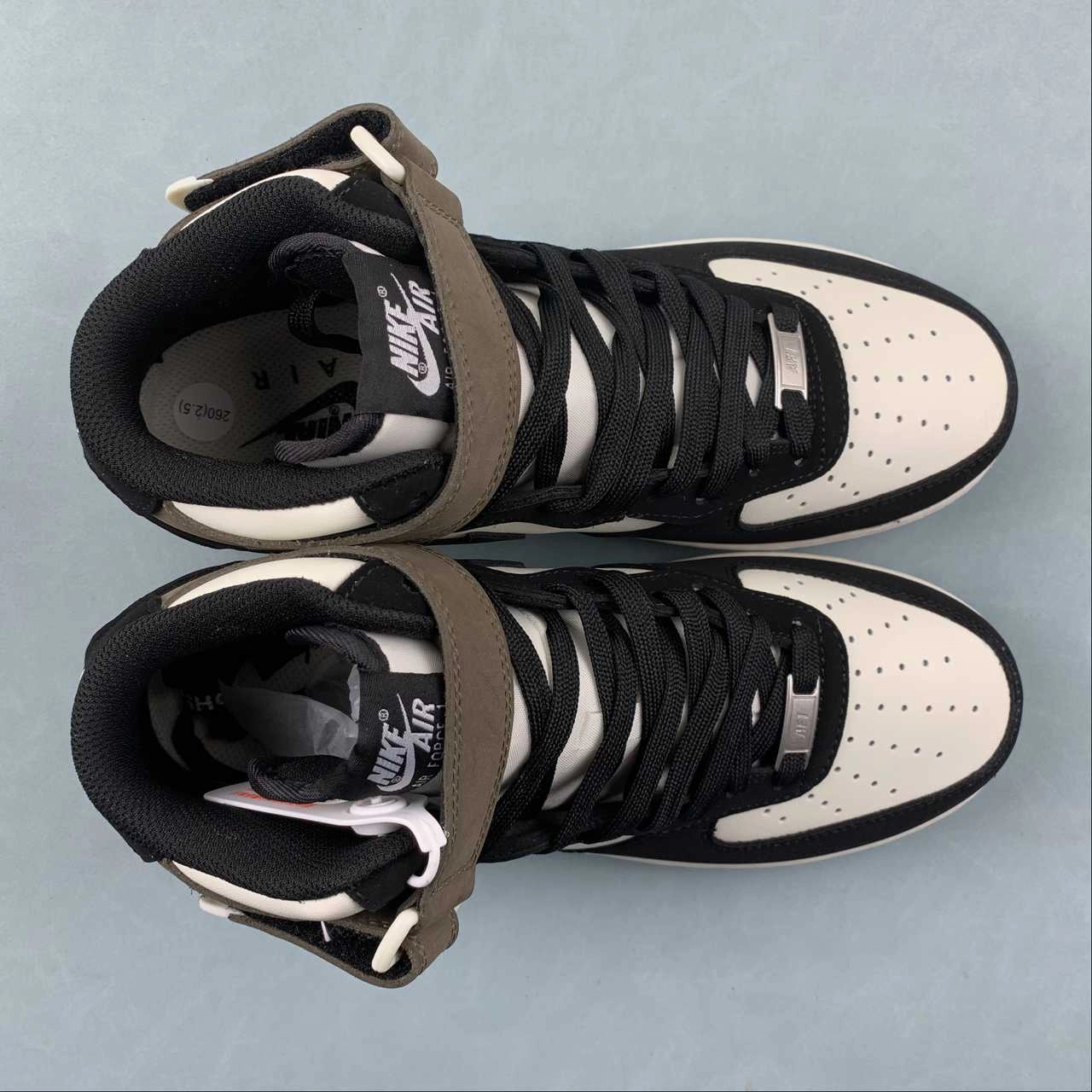 Air Force 1 07 Mid Mocha Black White GH5696-023 Mesh   lined