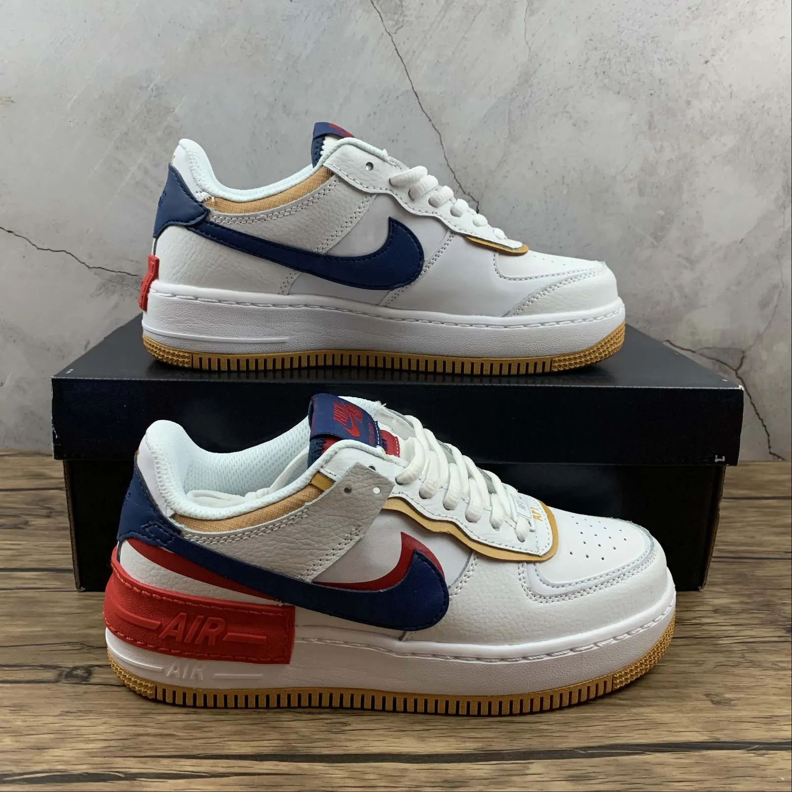 Air Force 1 Shadow White Yellow University Red Blue CJ1641-300 Current Hike Vine Path