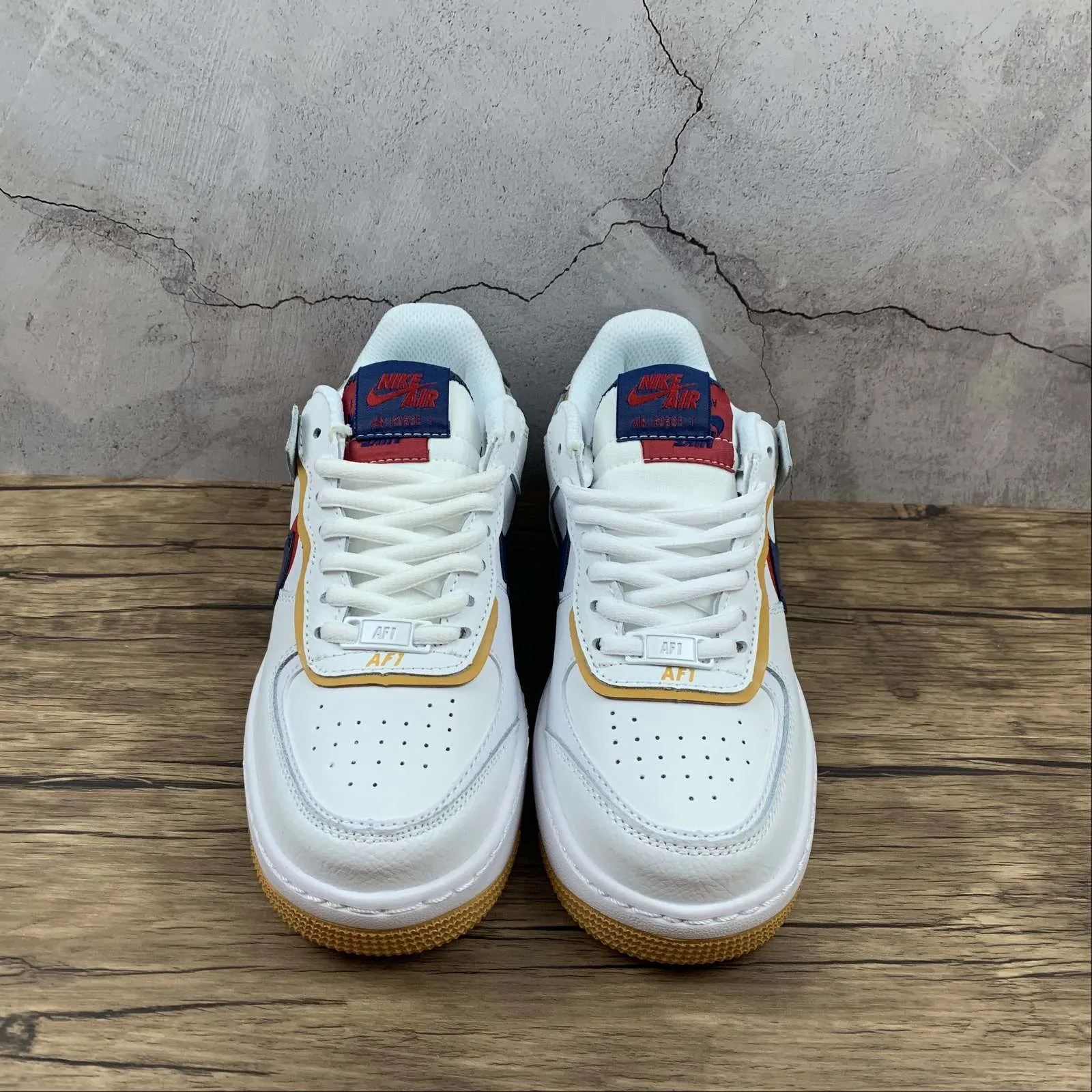Air Force 1 Shadow White Yellow University Red Blue CJ1641-300 Breathable Sole orthopedic