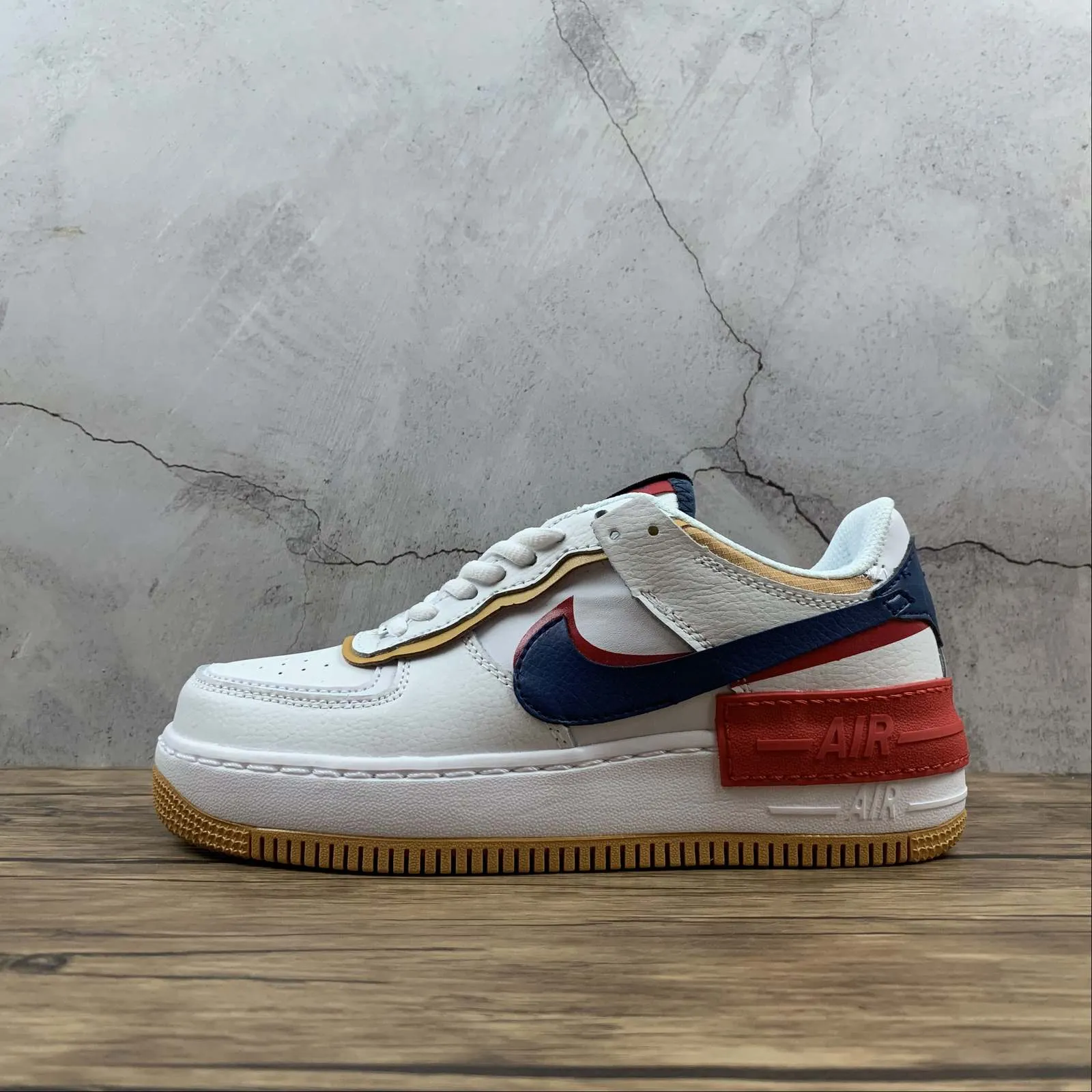 Air Force 1 Shadow White Yellow University Red Blue CJ1641-300 Bush Hike