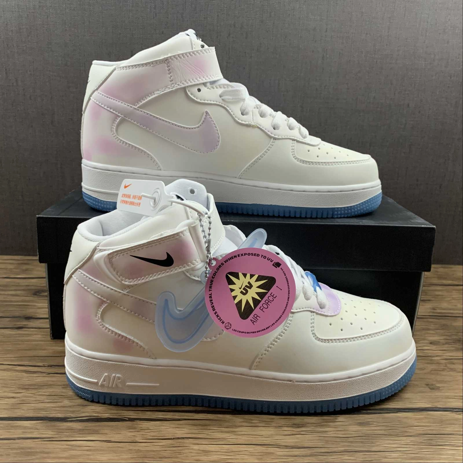 Air Force 1 07 Mid LX White University Blue Pink Black DA8301-102 Stay Fresh