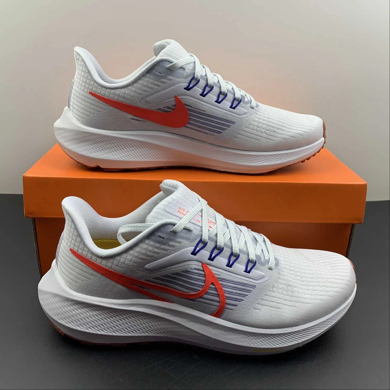 Air Zoom Pegasus 39 Football Grey Bright Crinsom DH4071-007 Fitness Friendly Ankle Secure