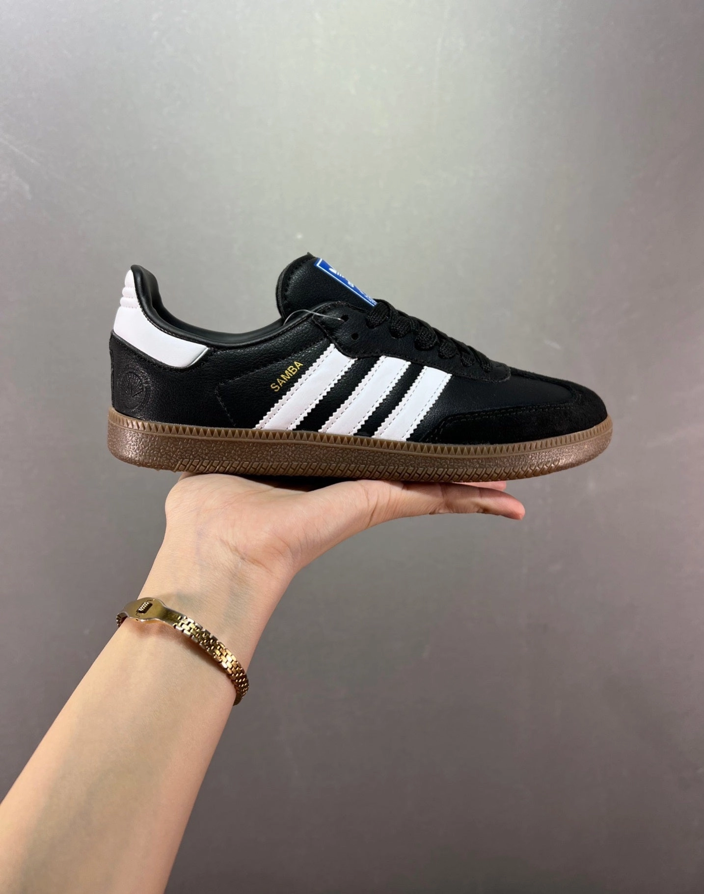 Adidas Samba Vegan Black White Brown-Gum B75807 Trendy Style