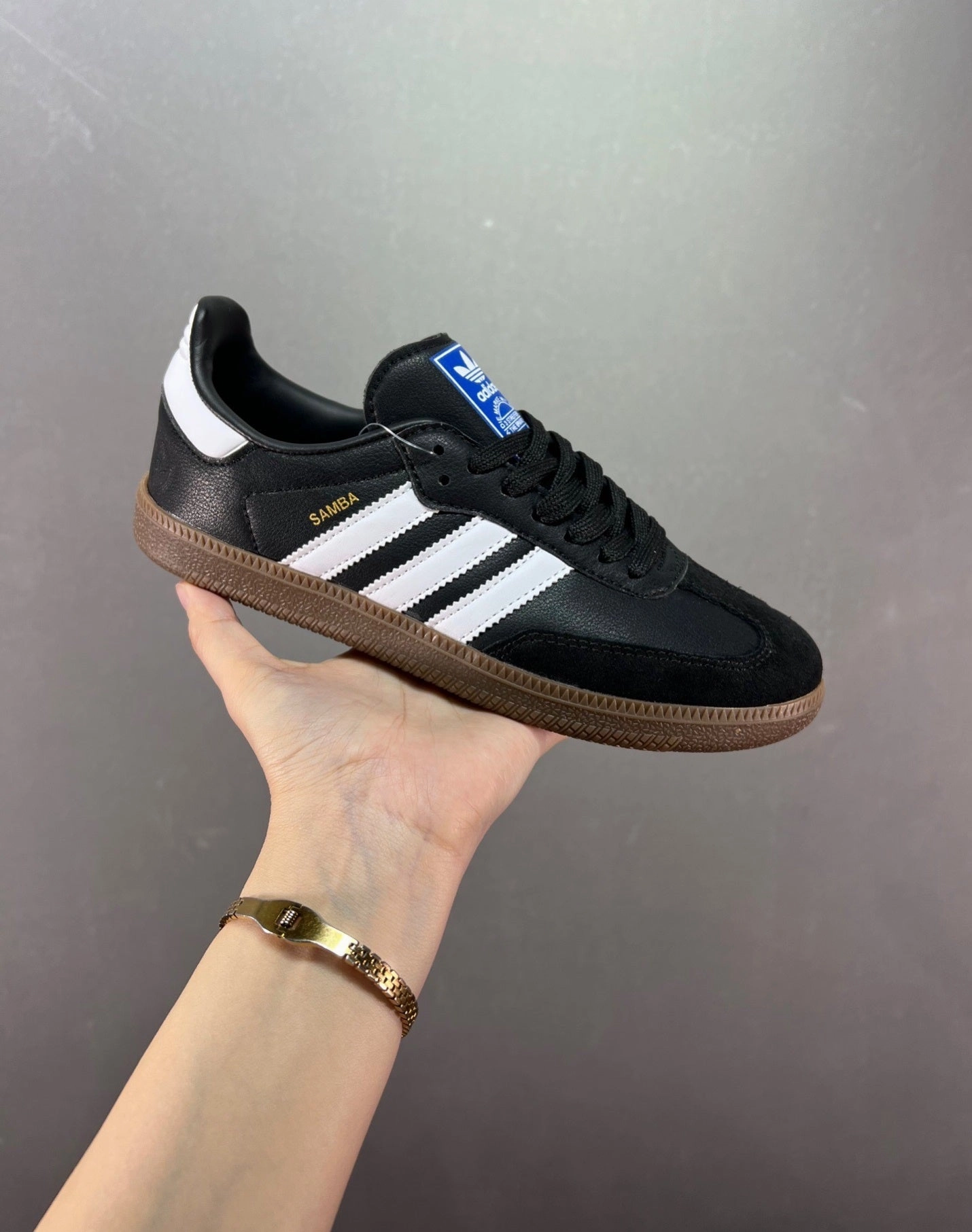 Street Look Adidas Samba Vegan Black White Brown-Gum B75807