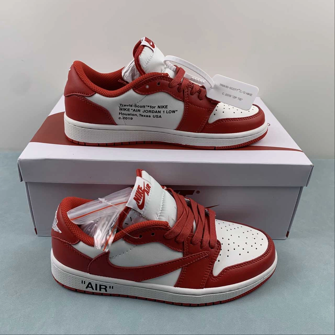 Urban Function Travis Scott x Air Jordan 1 Low OG Red White Black DM7890-103
