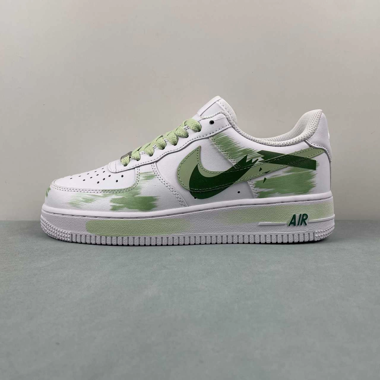 Slip On Thick sole Air Force 1 07 Low Graffiti Green Broken Hook Black CW2288-111