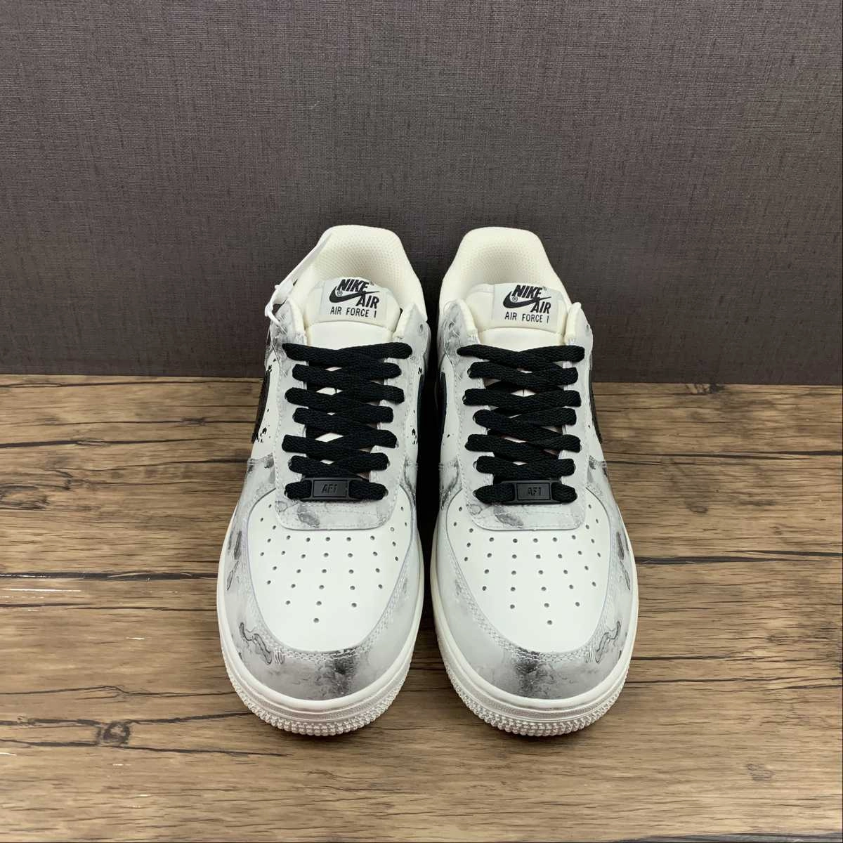 Air Force 1 07 Low Landscape Ink Painting White Black BL1522-089 Soft   sole