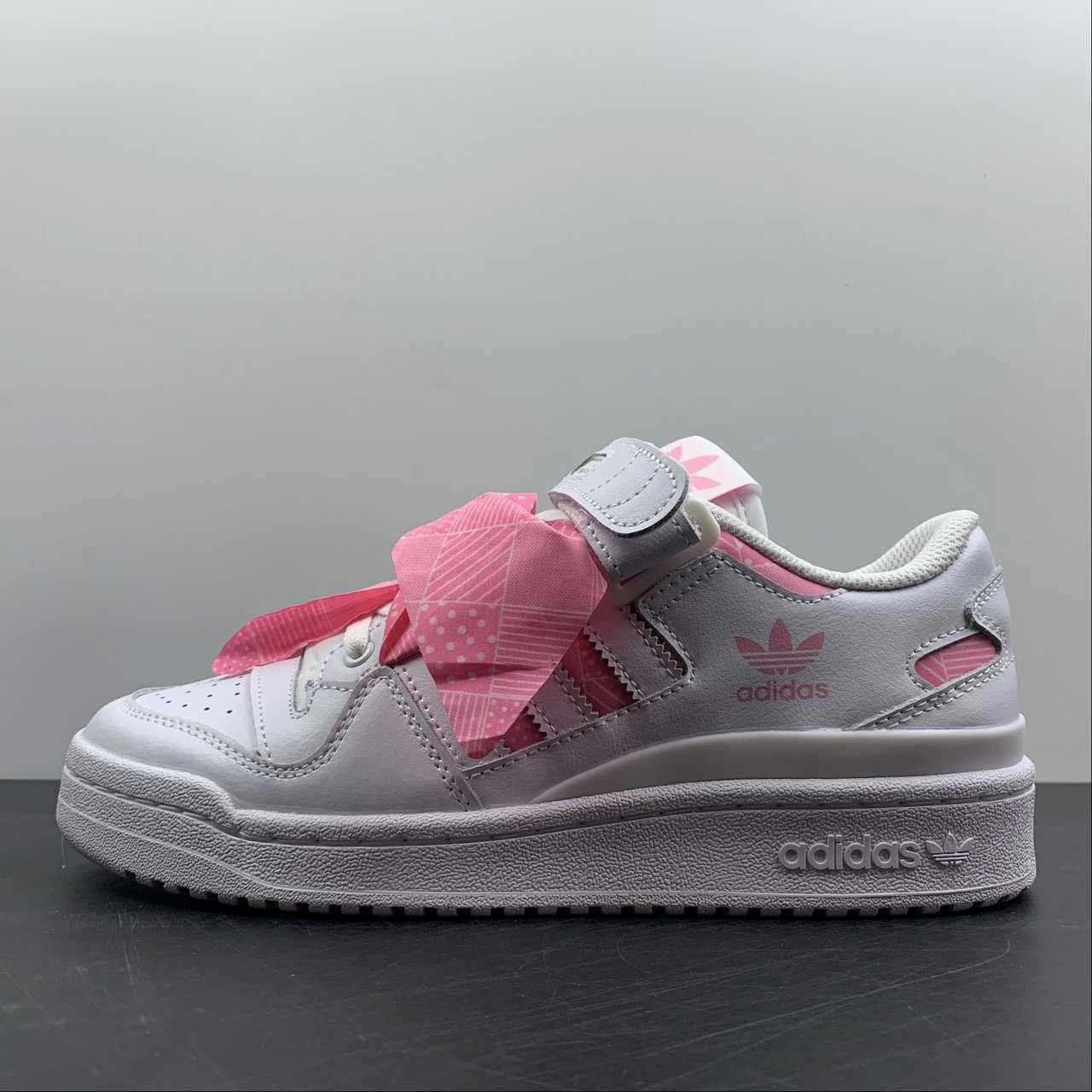 Elastic Ankle Versatile Sole Adidas Forum 84 Low White White Light Pink