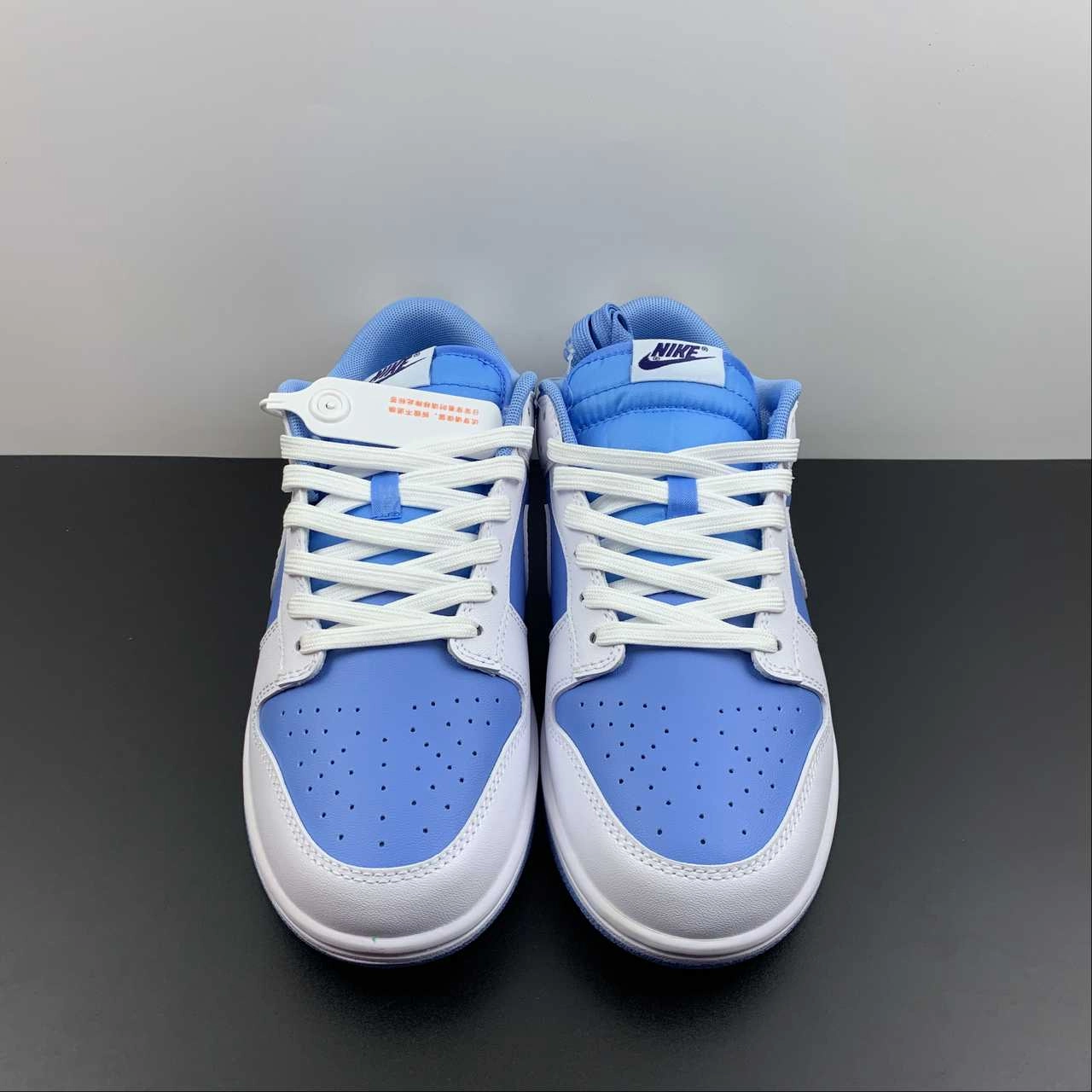 SB Dunk Low Reverse UNC University Blue White Royal Blue DJ9955-101 High Top Stability