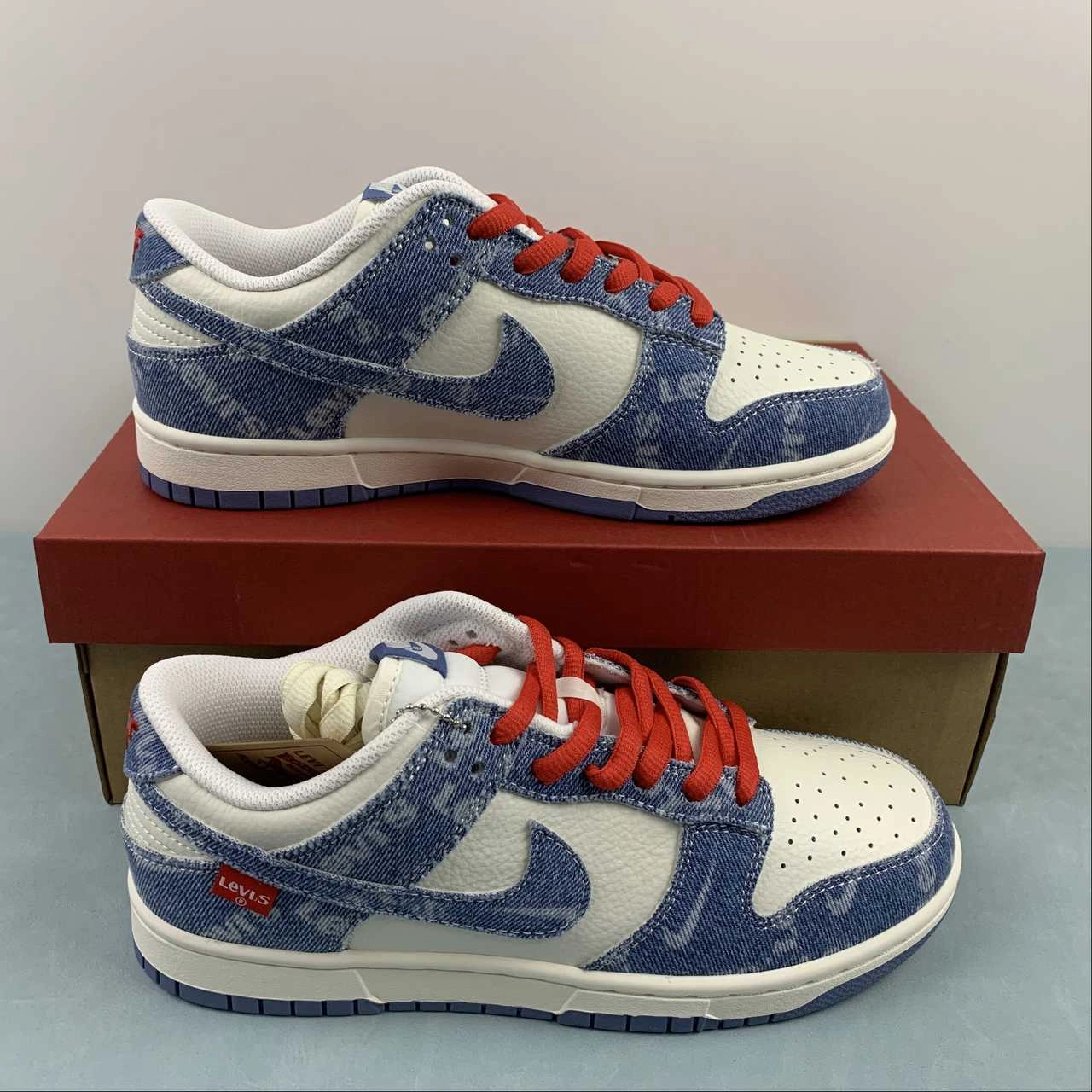 SB Dunk Low Levis Denim Blue Red White LE0021-002 Adaptive Motion