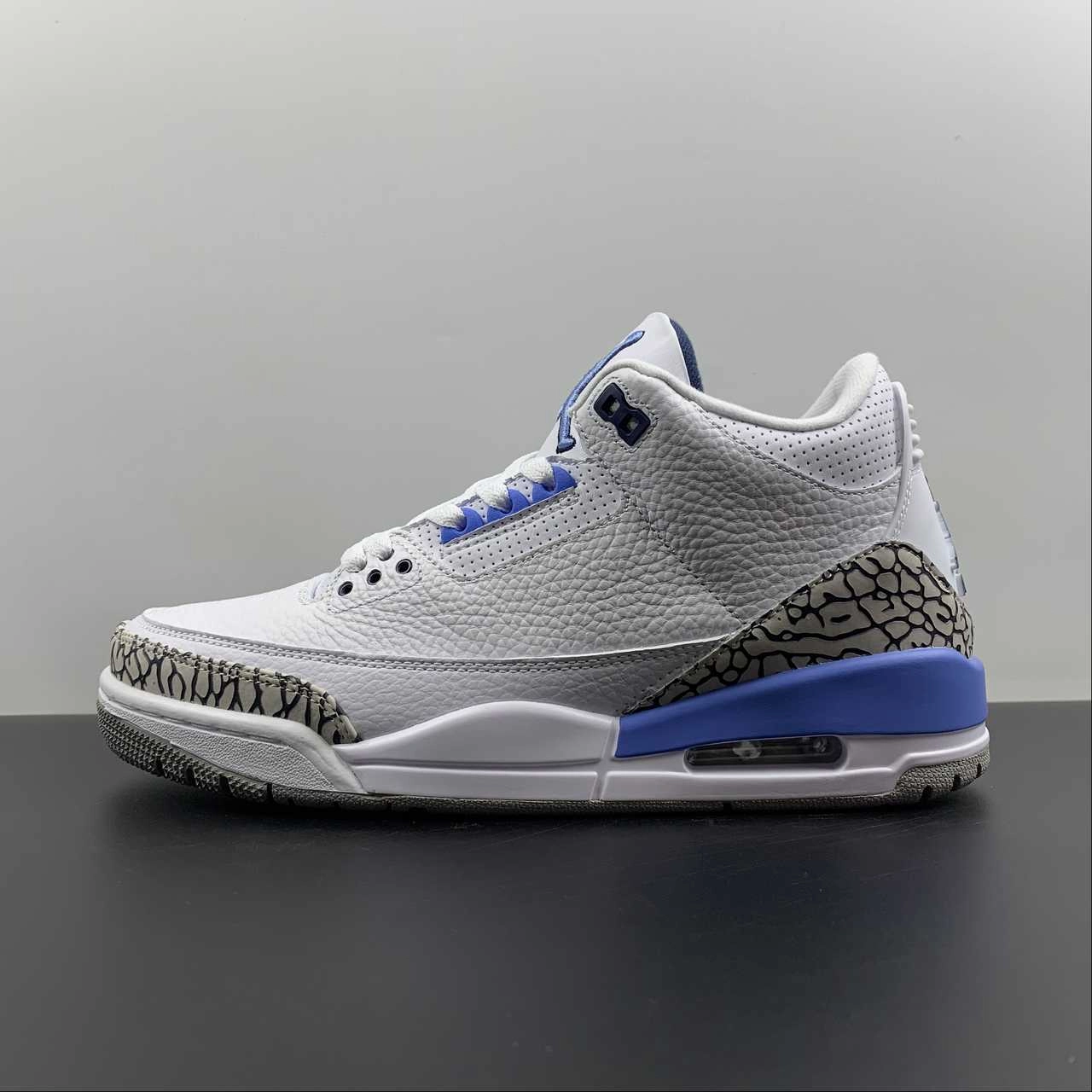 Trail Hike Lake Hike Air Jordan 3 Retro UNC White Valor Blue Tech Grey CT8532-104