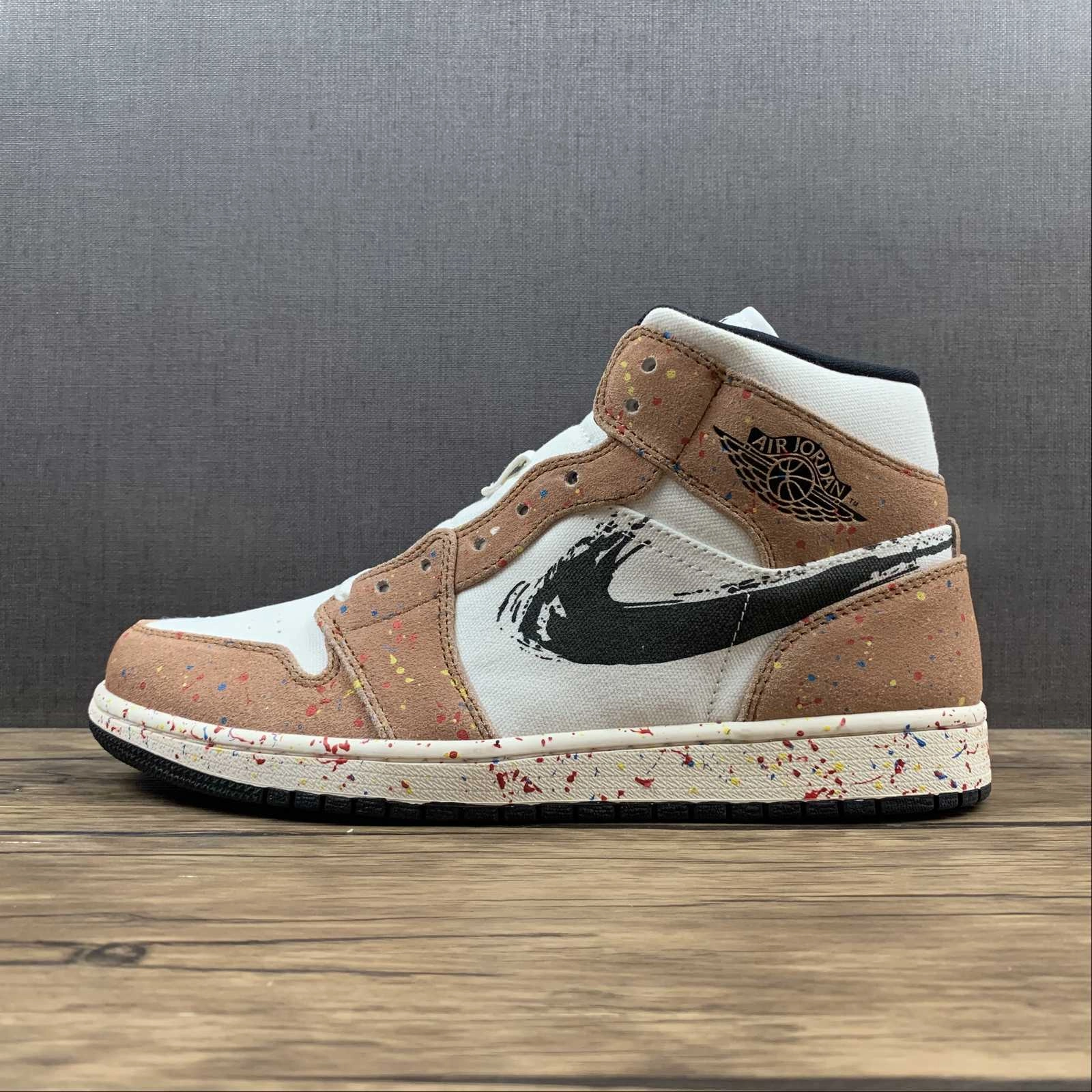 Air Jordan 1 Mid SE Sail Black-Cider-Chile Red (2021) DA8005-100 Relaxed Fit