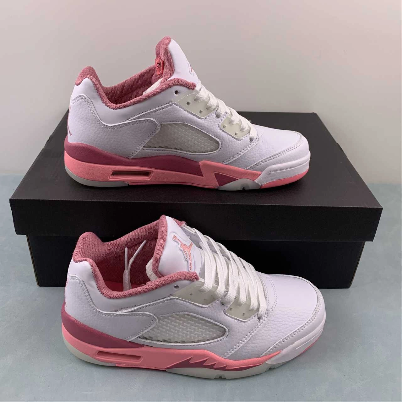 Energy Transfer Outsole Contoured Footbed Support Air Jordan 5 Retro Low Fundamental White Coral Chalk Desert Berry DX4390-116
