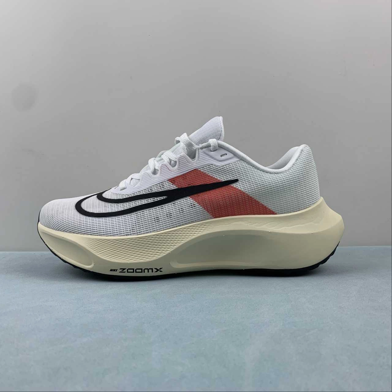 Zoom Fly 5 EK Eliud Kipchoge White Chile Red Coconut Milk Black FD6562-100 Control Design Slip   On Style