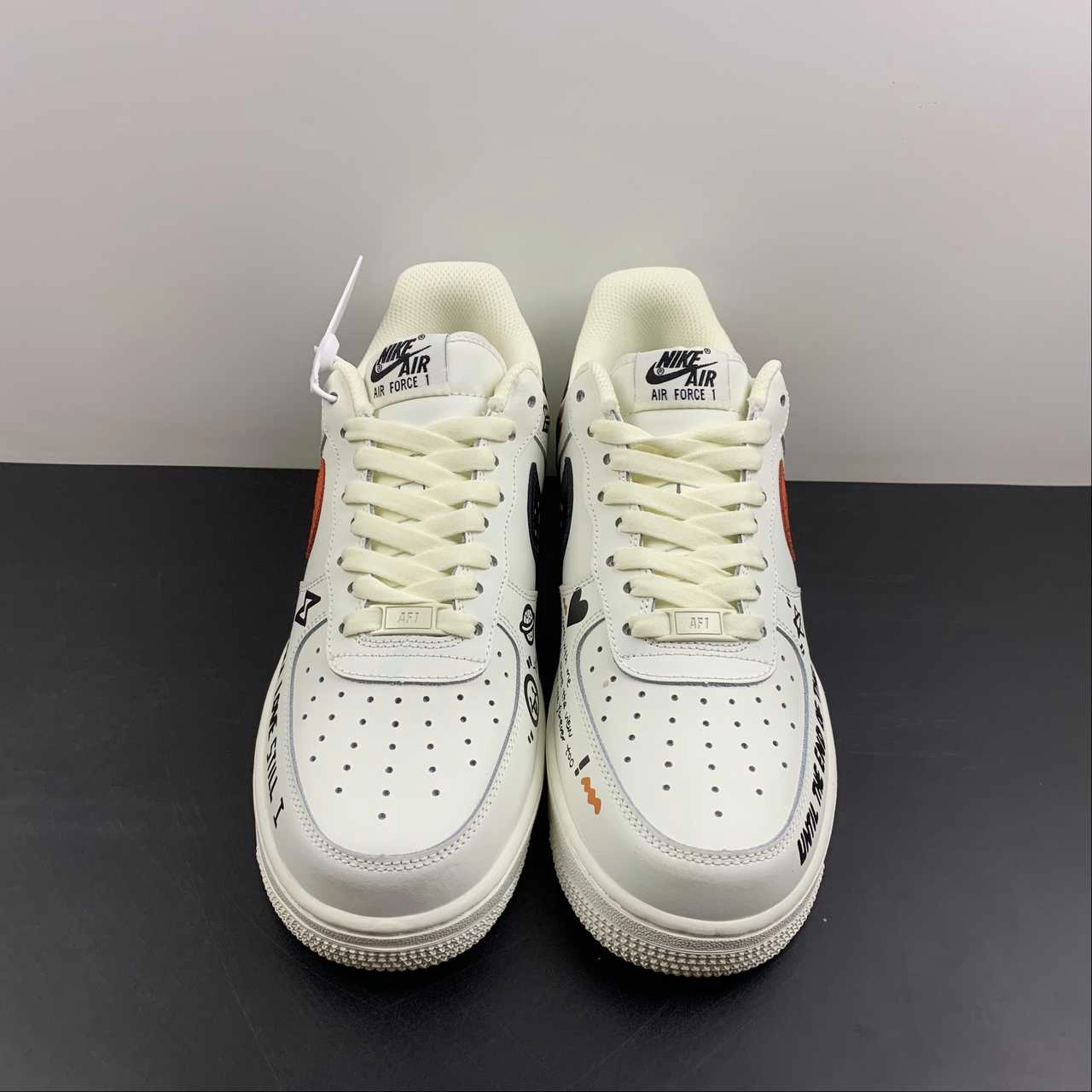 Air Force 1 07 Low You Love Still I Beige Red Black Customised CW2288-226 Street Explorer Mesh Upper